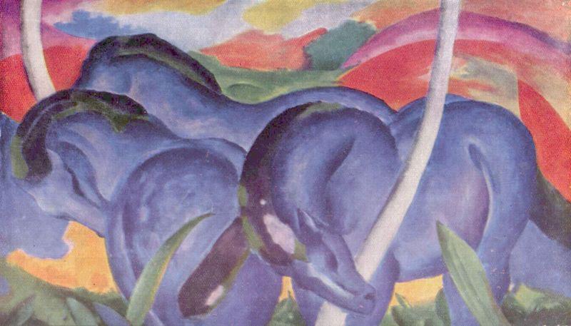 Franz Marc Die groben blauen Pferde oil painting picture